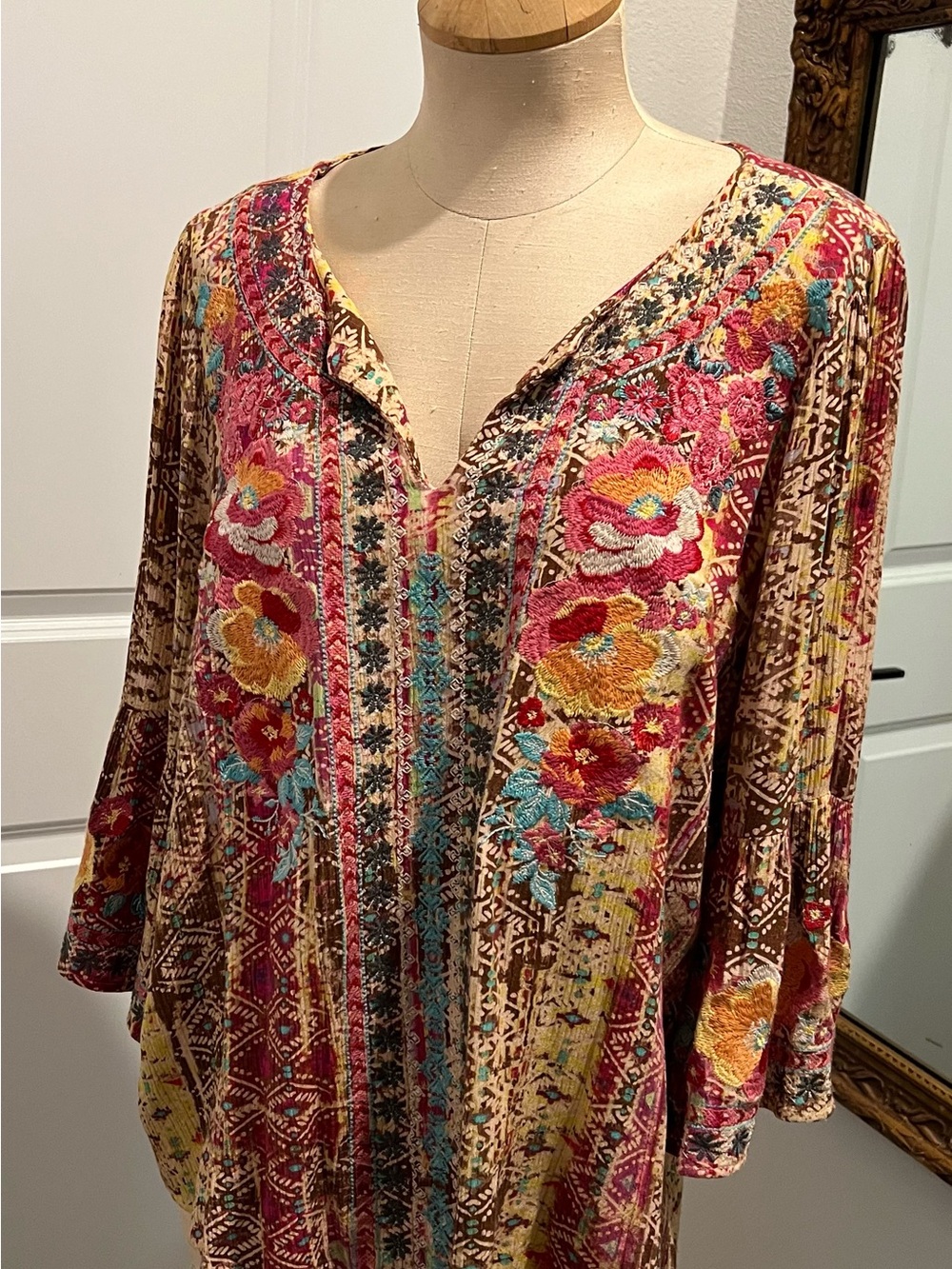 Embroidered Floral Top - Multicolor